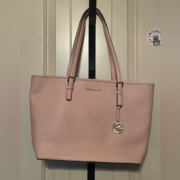 Michael Kors light pink Large jet set travel shoulder bag purse handle - Picture 1 of 16